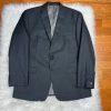 10-6302.jpg Calvin Klein Polyester Rayon Suit 44R Pants 38x33.5 Charcoal Gray Pockets 2PC
