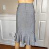Isabella Polyester Skirt Suit Size 10 Light Gray Belted Ruffle Swing Women 2PC