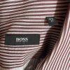 Boss Hugo Boss Button Up Shirt 43/17 Berry Striped Long Sleeve Made In Italy