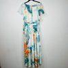 PlusWear Maxi Dress Size 2XL Ruffle V Neck Belted Flutter Sleeves Chiffon New