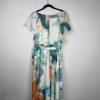 PlusWear Maxi Dress Size 2XL Ruffle V Neck Belted Flutter Sleeves Chiffon New