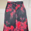ESSENTIALS ANTWERP  Scuba Stretch Skirt Size Eur 38 Pleated Flare Floral Preppy