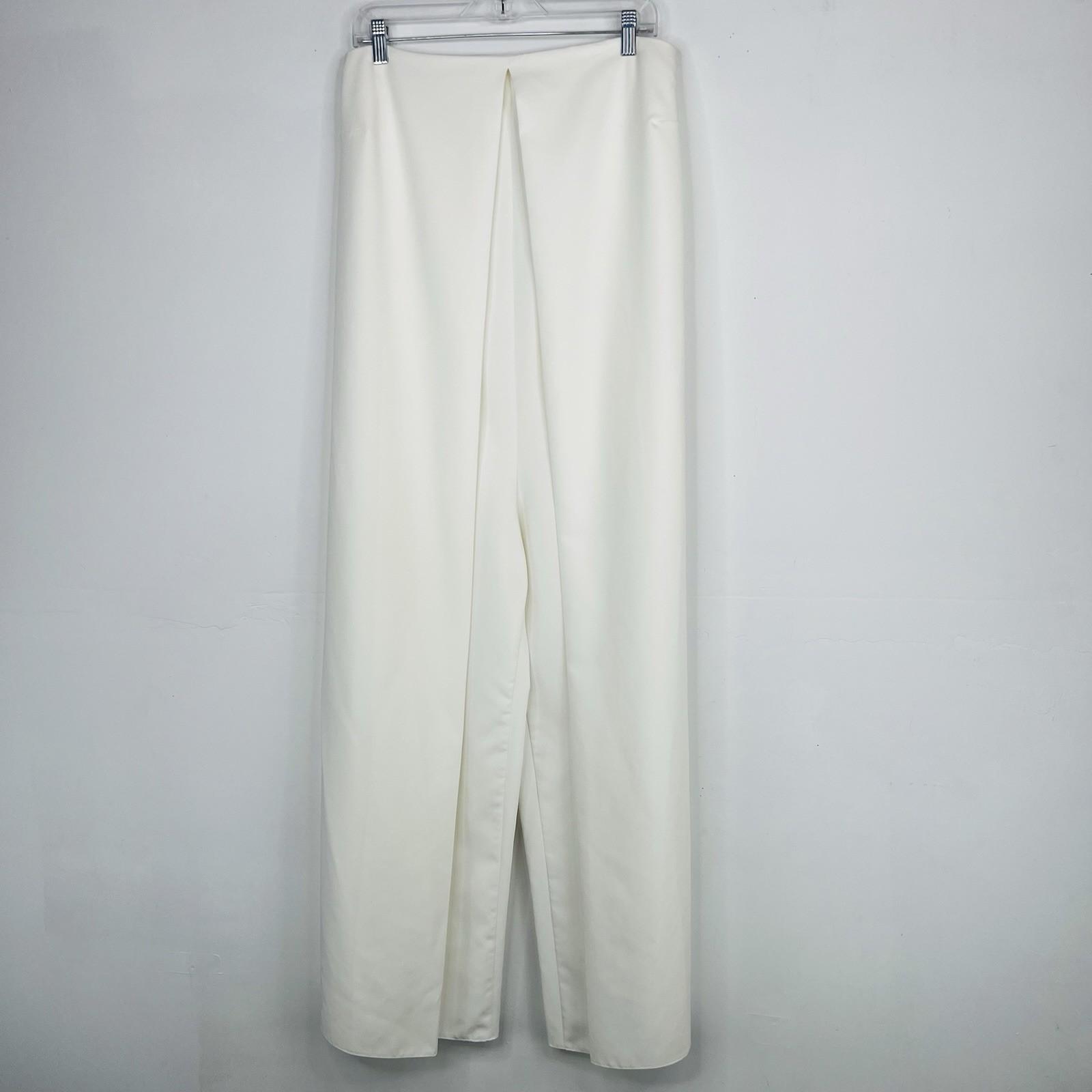 Women Stretch Wide Leg Pleated Pants L Tall Girls Elastic Waist High Rise Zip