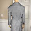 Isabella Polyester Skirt Suit Size 10 Light Gray Belted Ruffle Swing Women 2PC