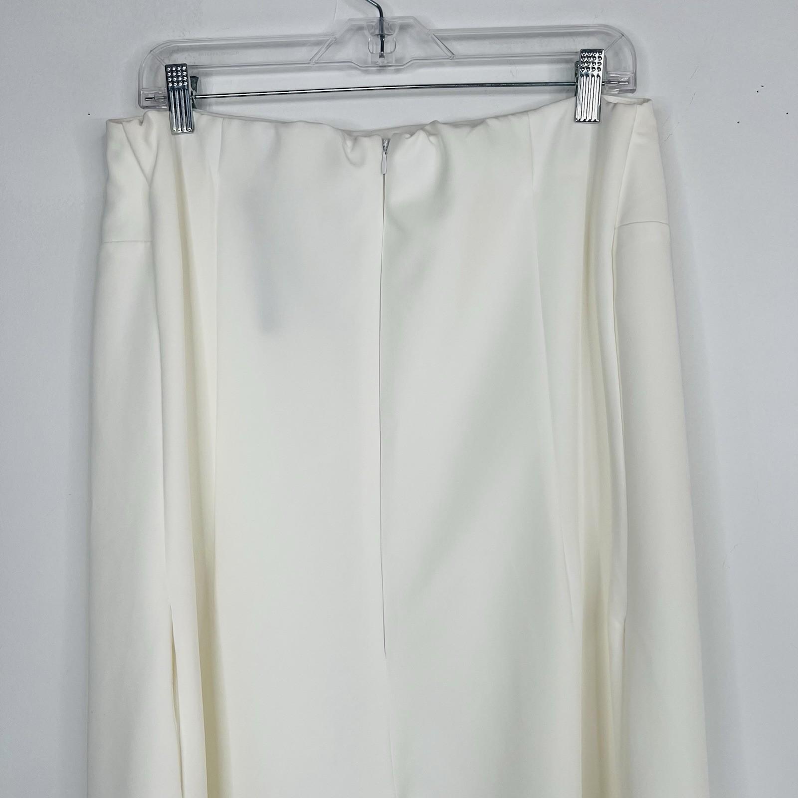Women Stretch Wide Leg Pleated Pants L Tall Girls Elastic Waist High Rise Zip