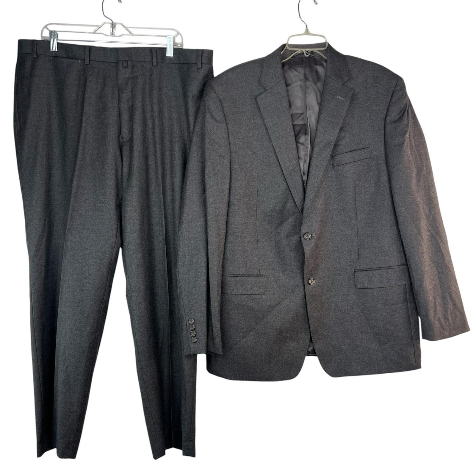 Lauren Ralph Lauren Wool Silk Suit 46L Pants 40x30.5 Black Label Slim Fit Notch