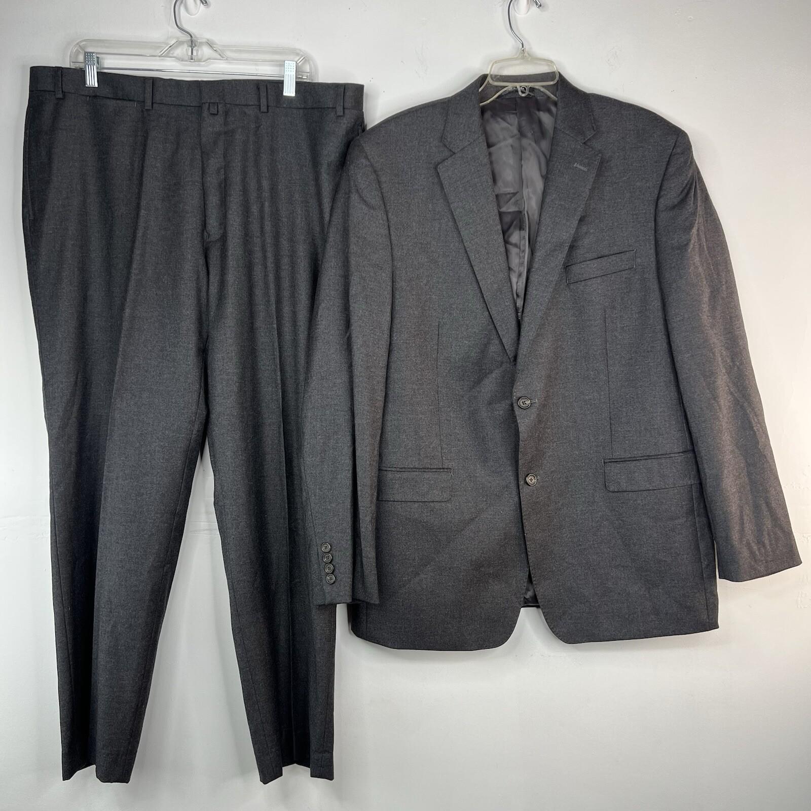 Lauren Ralph Lauren Wool Silk Suit 46L Pants 40x30.5 Black Label Slim Fit Notch