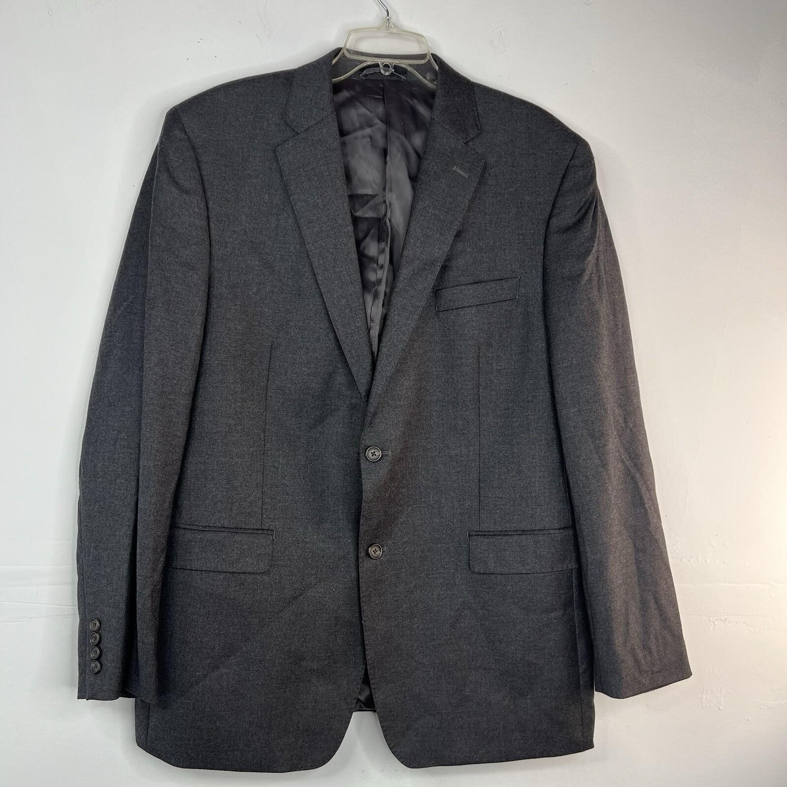 Lauren Ralph Lauren Wool Silk Suit 46L Pants 40x30.5 Black Label Slim Fit Notch