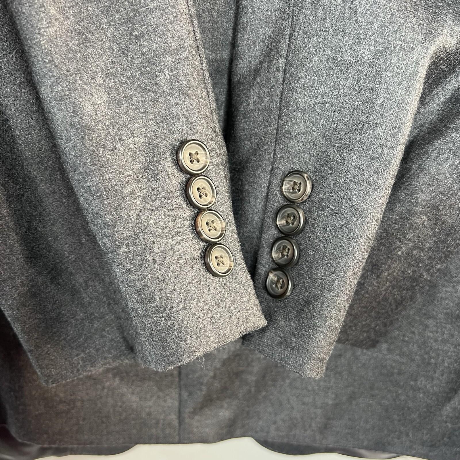 Lauren Ralph Lauren Wool Silk Suit 46L Pants 40x30.5 Black Label Slim Fit Notch