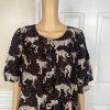 10-6385.jpg Go Softly Dress 2X Kaftan Printed Black Cheetah Crinkled Patio Flutter Sleeves