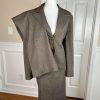 Levine Classics Women Pant Suit Skirt Size 12 Brown Polyester Blend 3Piece Lined