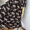 10-6390.jpg Go Softly Dress 2X Kaftan Printed Black Cheetah Crinkled Patio Flutter Sleeves