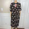 10-6392.jpg Go Softly Dress 2X Kaftan Printed Black Cheetah Crinkled Patio Flutter Sleeves