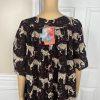 10-6393.jpg Go Softly Dress 2X Kaftan Printed Black Cheetah Crinkled Patio Flutter Sleeves