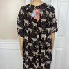 10-6394.jpg Go Softly Dress 2X Kaftan Printed Black Cheetah Crinkled Patio Flutter Sleeves