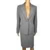 Kasper Women Polyester Skirt Suit Size 8 Gray Notch Collar Lined Business 2PC