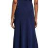 Karl Lagerfeld Paris Polyester Stretch Gown Size 4 Navy Blue Flower Applique New