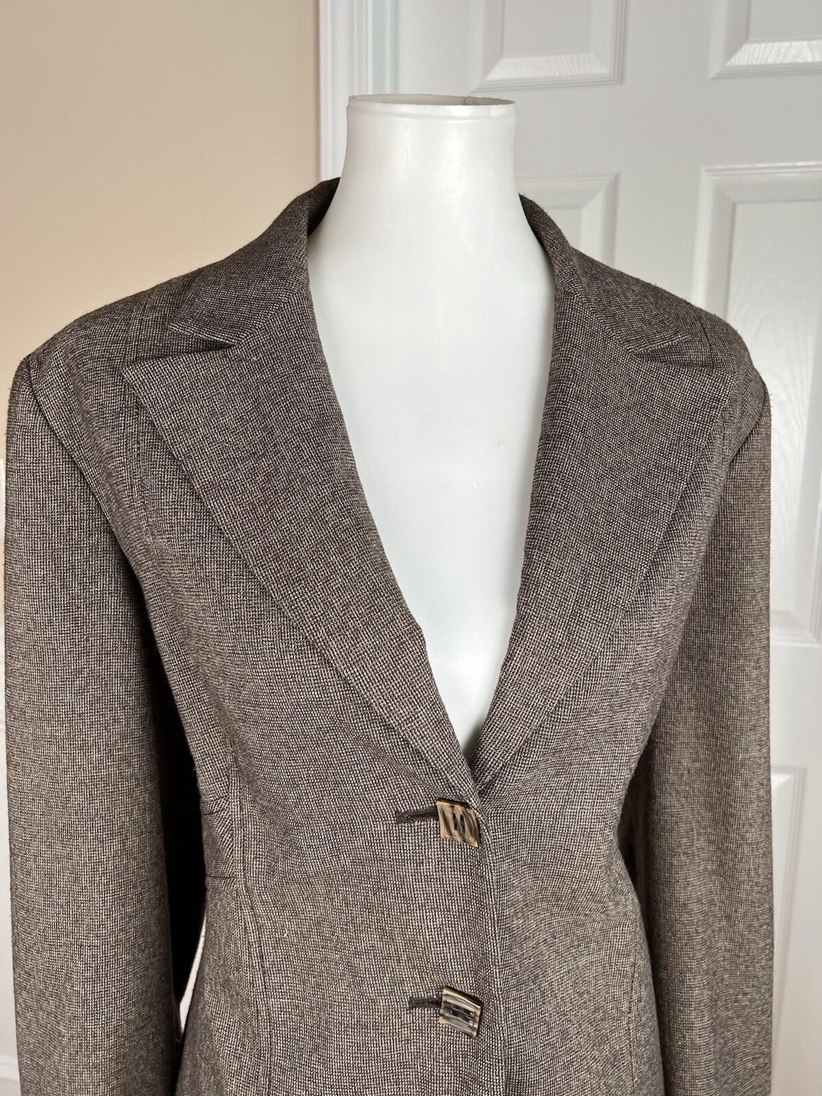 Levine Classics Women Pant Suit Skirt Size 12 Brown Polyester Blend 3Piece Lined