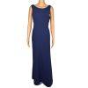 Karl Lagerfeld Paris Polyester Stretch Gown Size 4 Navy Blue Flower Applique New