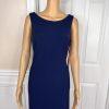 Karl Lagerfeld Paris Polyester Stretch Gown Size 4 Navy Blue Flower Applique New