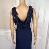 Karl Lagerfeld Paris Polyester Stretch Gown Size 4 Navy Blue Flower Applique New