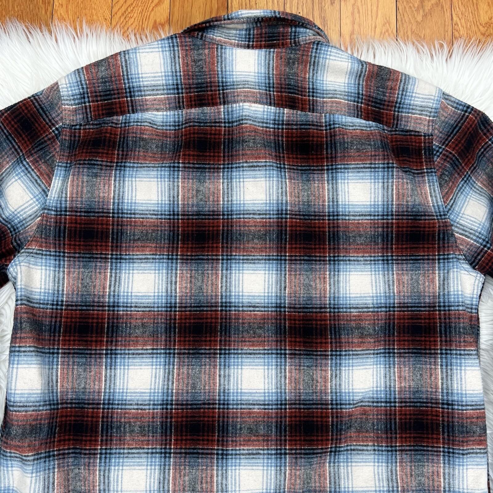 LL Bean Signature Cotton Shirt Plaid Flannel Long Sleeve Slim Fit Button Up