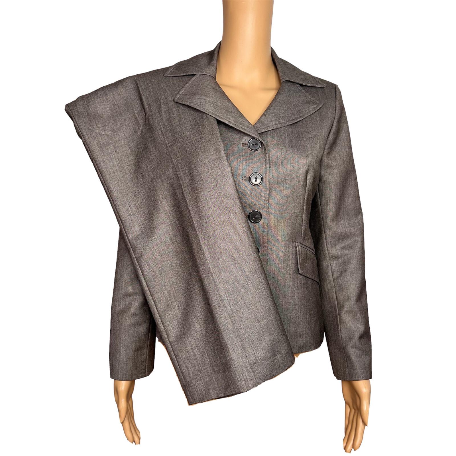Suit Studio Polyester Rayon Pant Suit Size 4P Light Brown Notch Collar Women 2PC