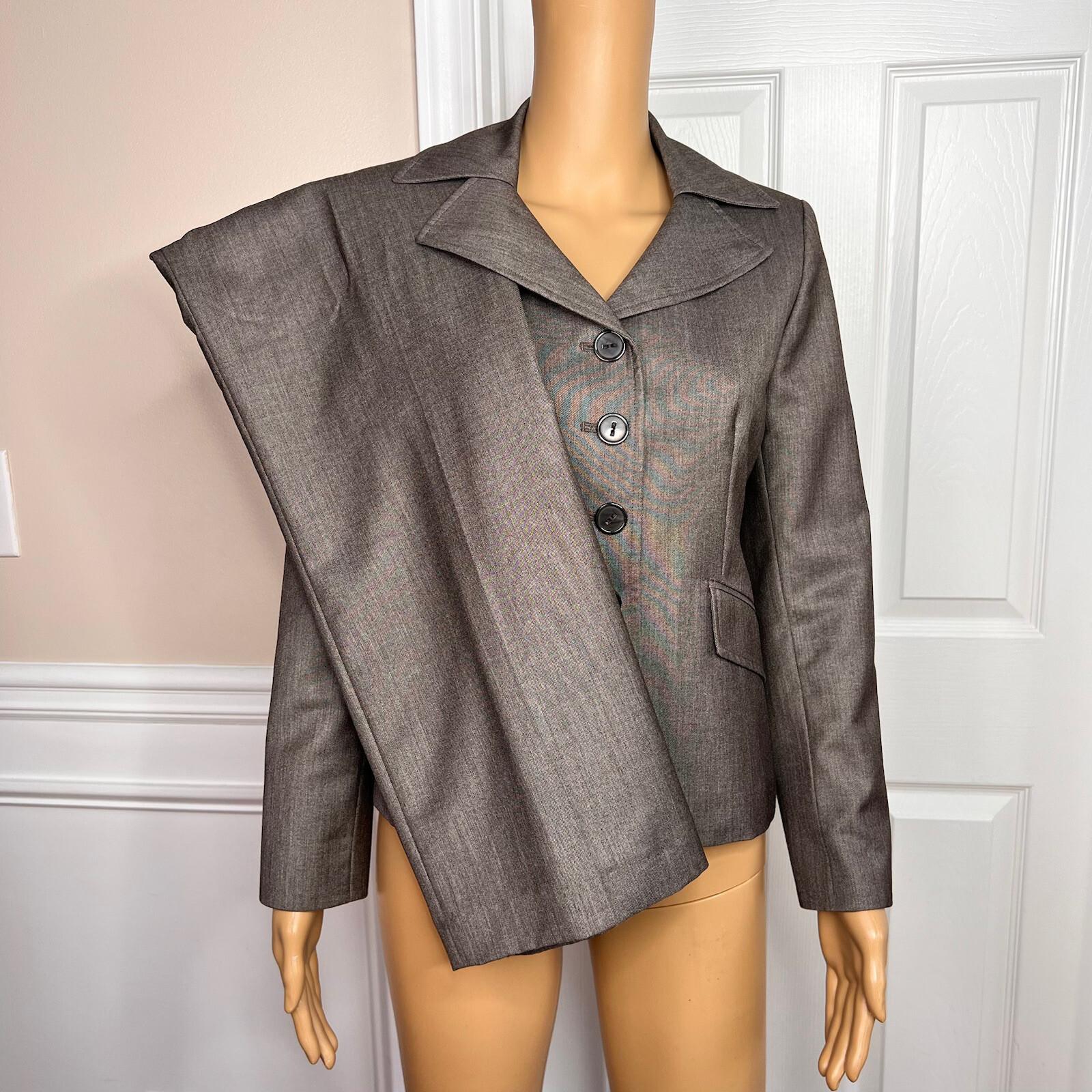 Suit Studio Polyester Rayon Pant Suit Size 4P Light Brown Notch Collar Women 2PC