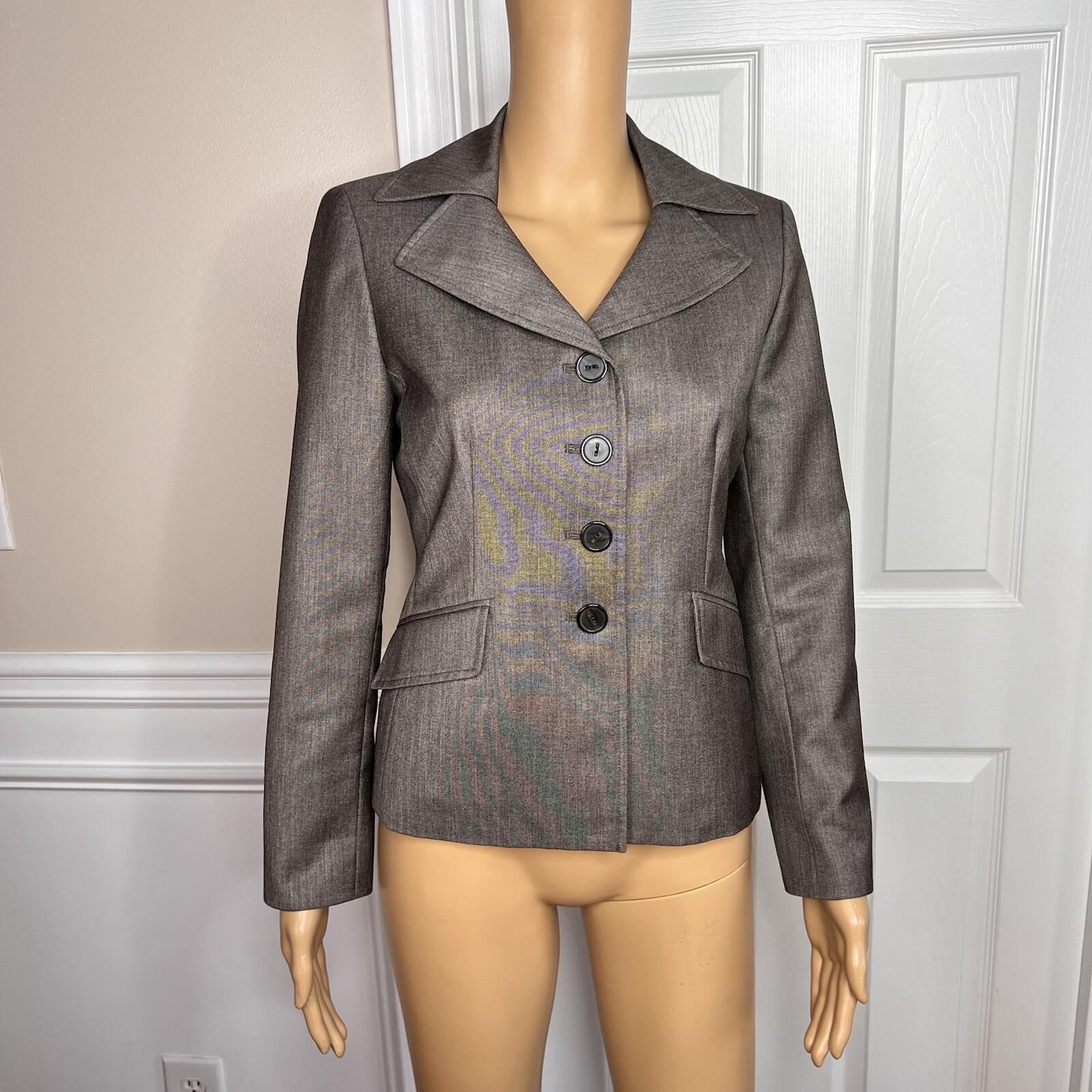 Suit Studio Polyester Rayon Pant Suit Size 4P Light Brown Notch Collar Women 2PC