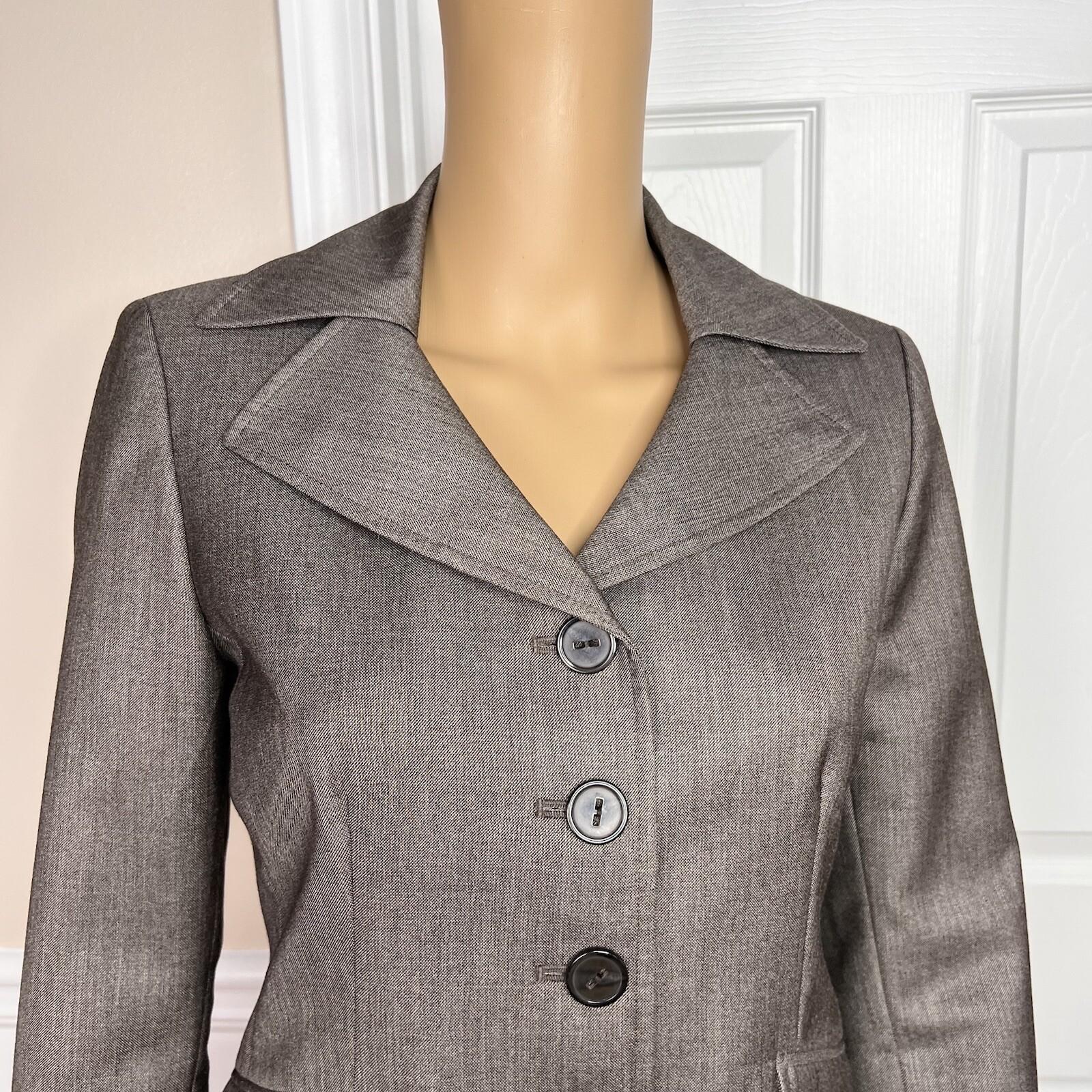 Suit Studio Polyester Rayon Pant Suit Size 4P Light Brown Notch Collar Women 2PC