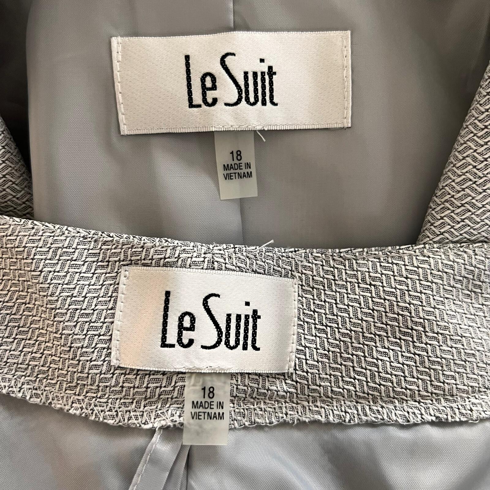 Le Suit Polyester Pant Suit Size 18 Grey Stone Notch Collar Women 2 Piece New
