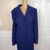 10-6458.jpg Nipon Boutique Polyester Skirt Suit Size 18 Blue Beaded Women 2 Piece Lined