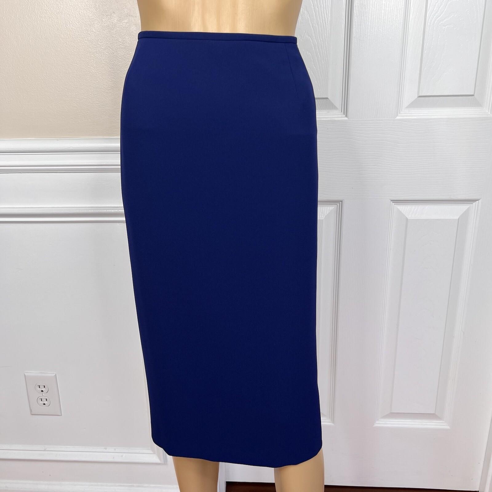 10-6460.jpg Nipon Boutique Polyester Skirt Suit Size 18 Blue Beaded Women 2 Piece Lined
