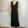 Lauren Ralph Lauren Polyester Formal Dress Size 2 Black Beaded V-Neck Maxi Lined