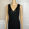 Lauren Ralph Lauren Polyester Formal Dress Size 2 Black Beaded V-Neck Maxi Lined