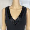 Lauren Ralph Lauren Polyester Formal Dress Size 2 Black Beaded V-Neck Maxi Lined