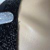 Lauren Ralph Lauren Polyester Formal Dress Size 2 Black Beaded V-Neck Maxi Lined