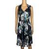 10-6477.jpg Tahari ASL Polyester Spandex Dress 2 Floral Sleeveless Belted Fit Flared Pockets