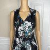 10-6479.jpg Tahari ASL Polyester Spandex Dress 2 Floral Sleeveless Belted Fit Flared Pockets
