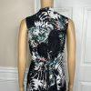 10-6482.jpg Tahari ASL Polyester Spandex Dress 2 Floral Sleeveless Belted Fit Flared Pockets