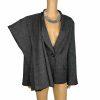 10-6499.jpg LE SUIT Polyester Pant Suit Size 16 Charcoal Gray Lined Peak Collar Career 2PC