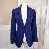 Anne Klein Polyester Spandex Blazer Suit Size 8 Blue Striped Lined Women 1 Piece