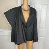 10-6500.jpg LE SUIT Polyester Pant Suit Size 16 Charcoal Gray Lined Peak Collar Career 2PC