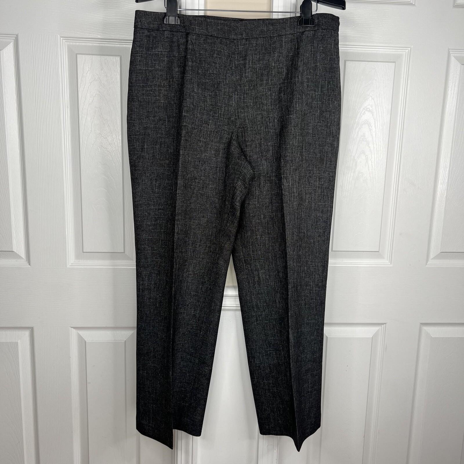 10-6505.jpg LE SUIT Polyester Pant Suit Size 16 Charcoal Gray Lined Peak Collar Career 2PC