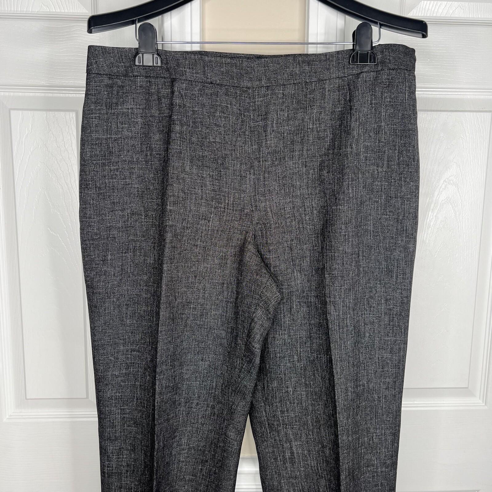 10-6506.jpg LE SUIT Polyester Pant Suit Size 16 Charcoal Gray Lined Peak Collar Career 2PC