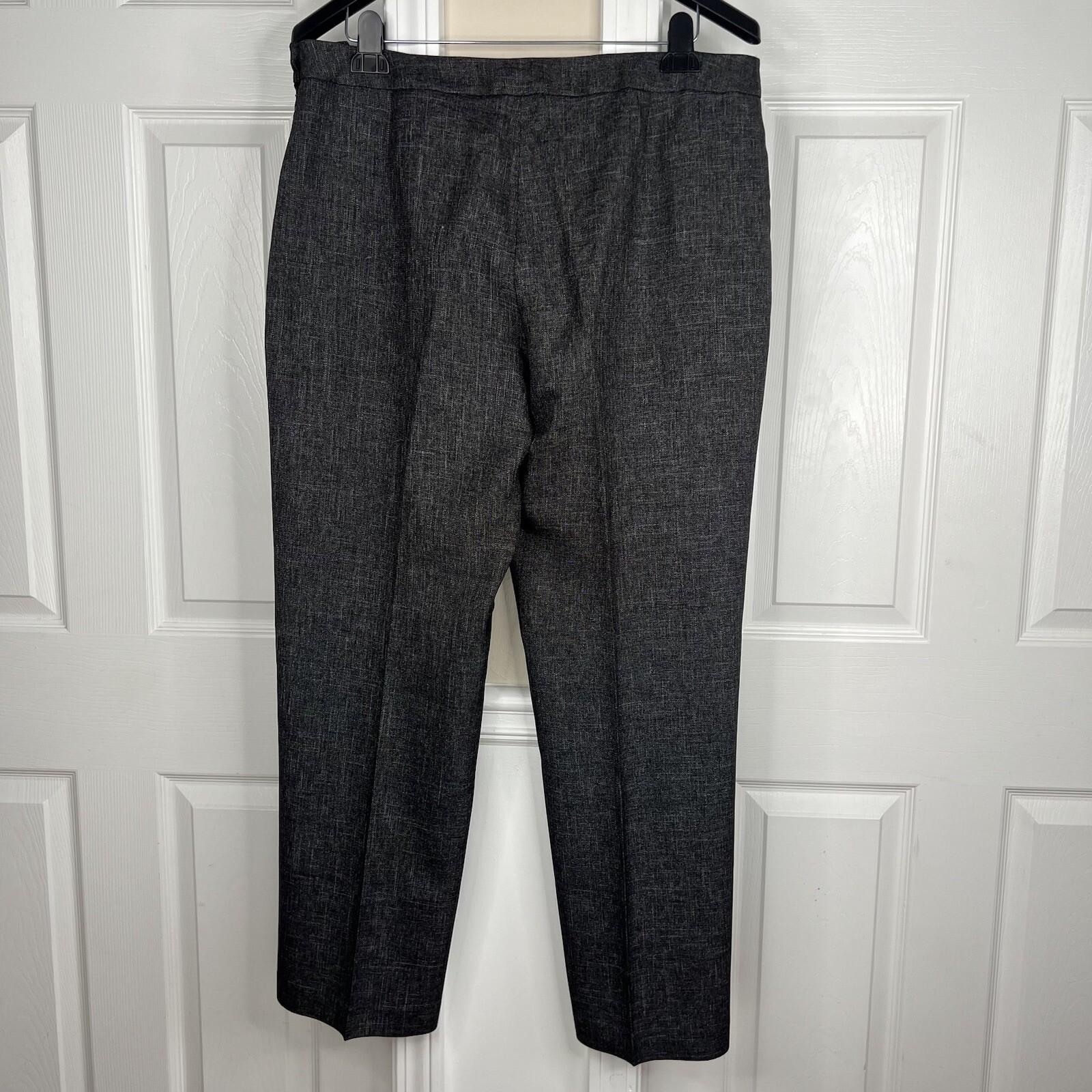 10-6507.jpg LE SUIT Polyester Pant Suit Size 16 Charcoal Gray Lined Peak Collar Career 2PC