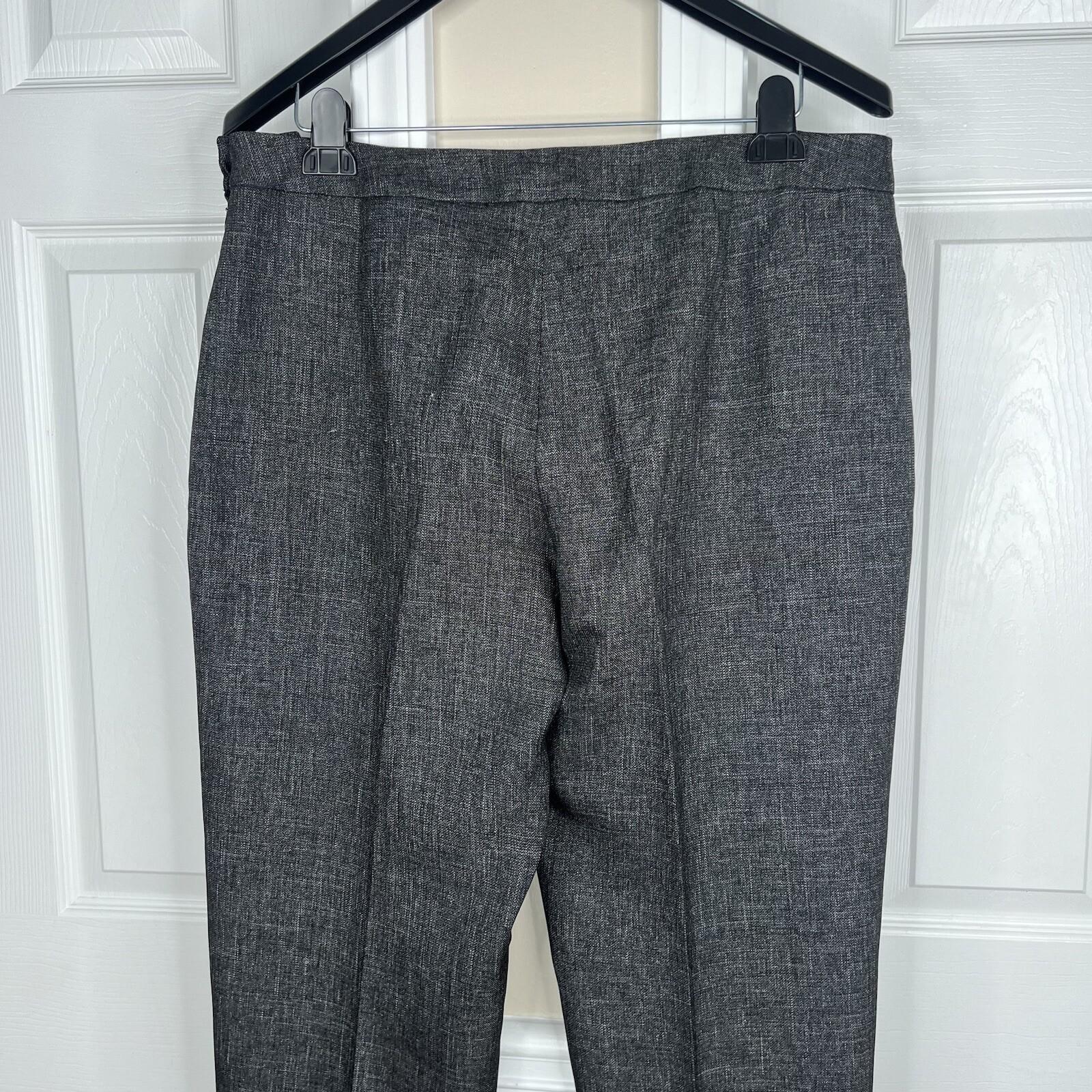10-6508.jpg LE SUIT Polyester Pant Suit Size 16 Charcoal Gray Lined Peak Collar Career 2PC