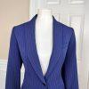Anne Klein Polyester Spandex Blazer Suit Size 8 Blue Striped Lined Women 1 Piece