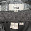 10-6510.jpg LE SUIT Polyester Pant Suit Size 16 Charcoal Gray Lined Peak Collar Career 2PC