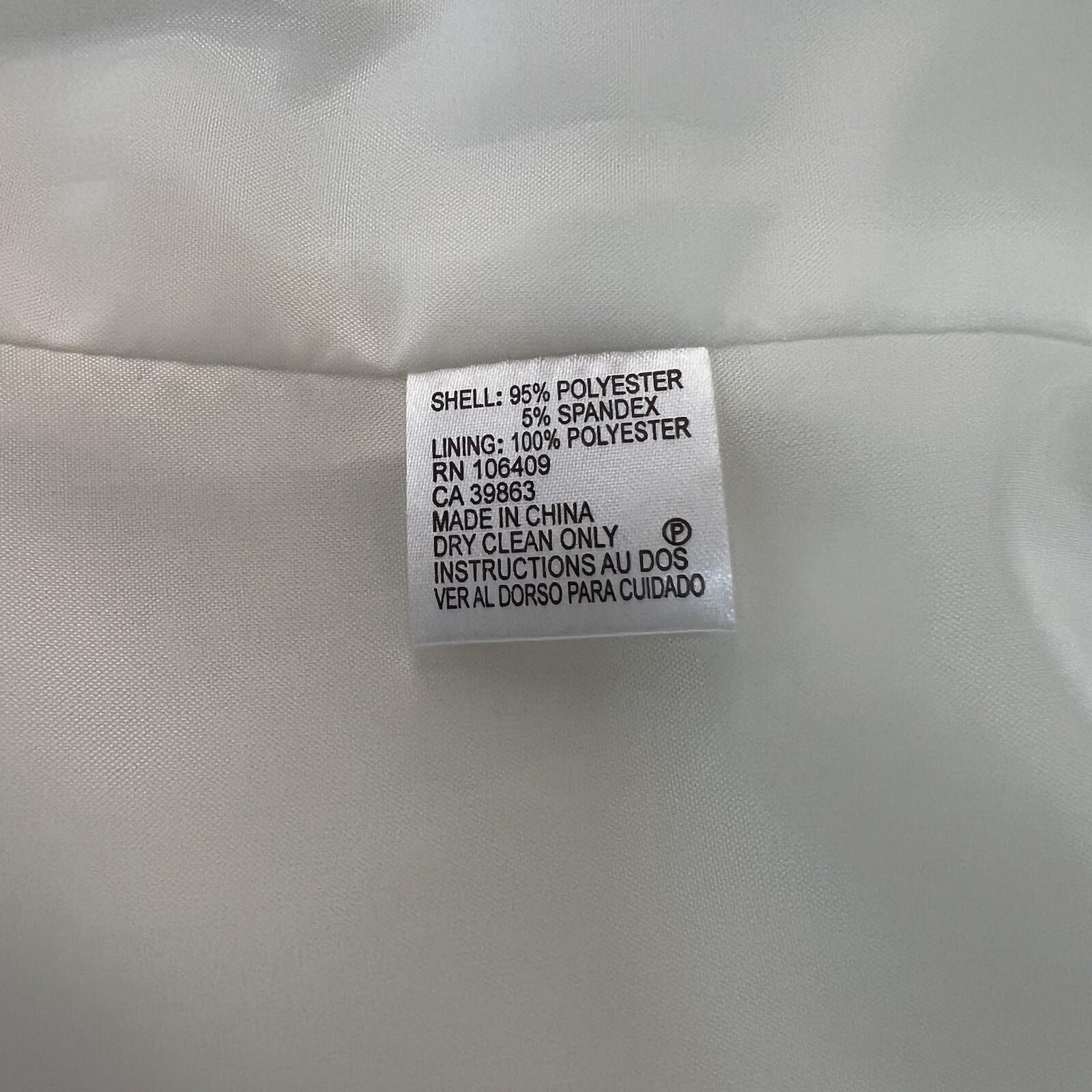TAHARI ASL Polyester Spandex Blazer Size 10 Ivory Stand Up Collar Lined Wrap 1PC